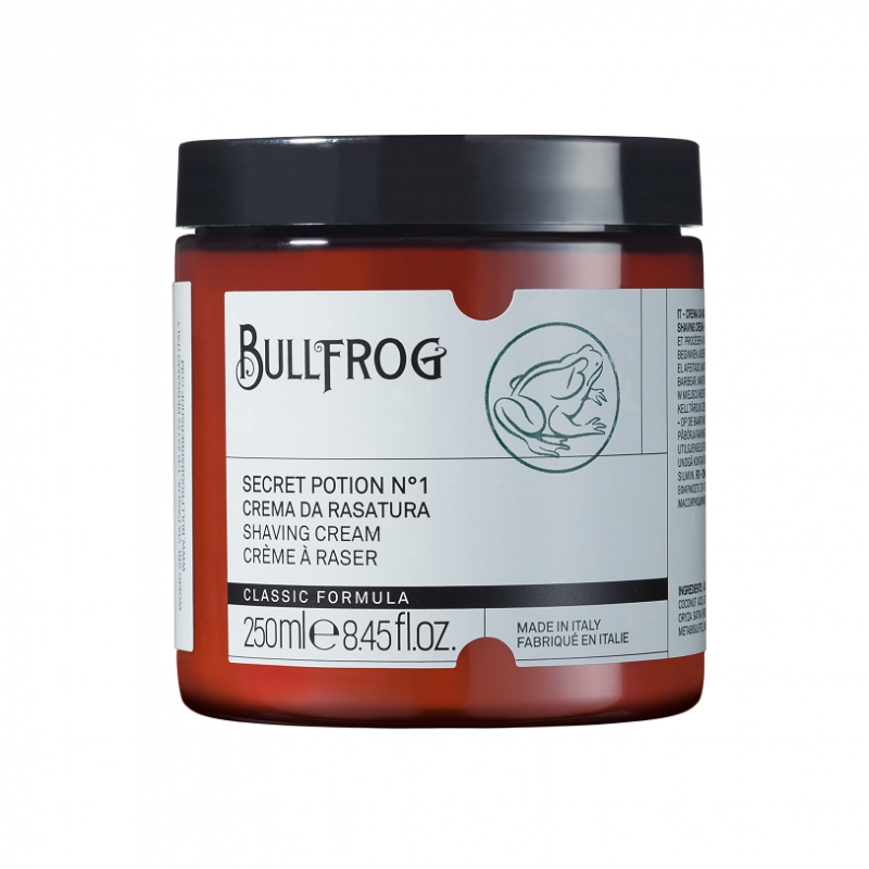 Bullfrog Crema da rasatura in vaso 250 ml 40,00 € Barberia